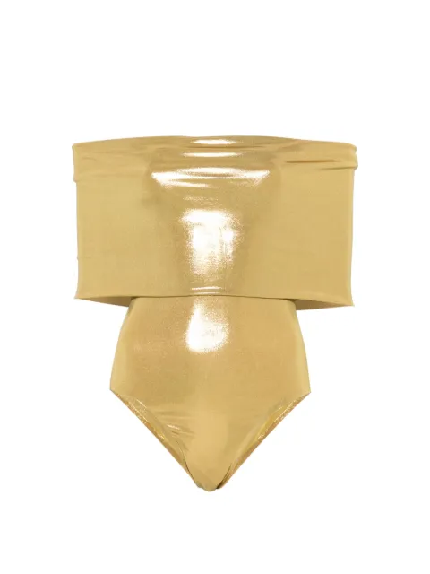 Norma Kamali off-shoulder bodysuit Gold ST226BLMU77892