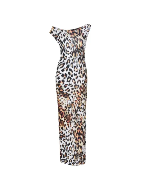 Norma Kamali sleeveless animal-print maxi dress Brown KK2263PLG69687
