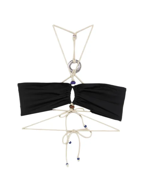 ISABEL MARANT Analia ring bead bikini top Black 26ESG0031FAD2P01I