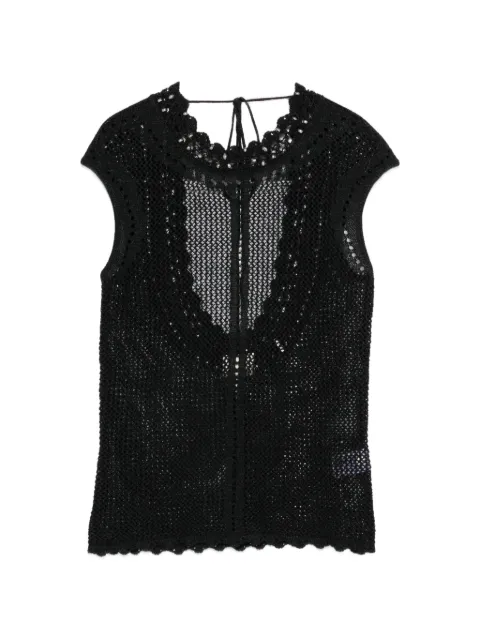 ISABEL MARANT scalloped openwork top Black 26EPU0908FAD2L13I