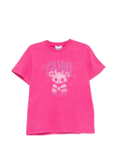 GANNI graphic T-shirt Pink A1050146