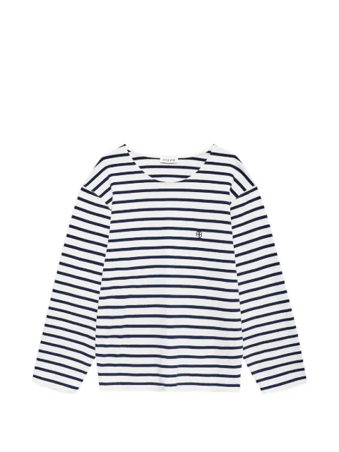 ANINE BING striped-pattern long-sleeved T-shirt White A0811995
