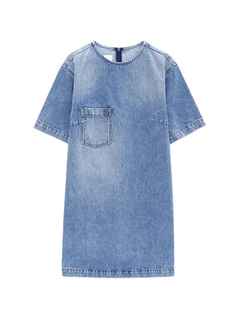 ANINE BING Tulah chest-pocket mini dress Blue A0211965