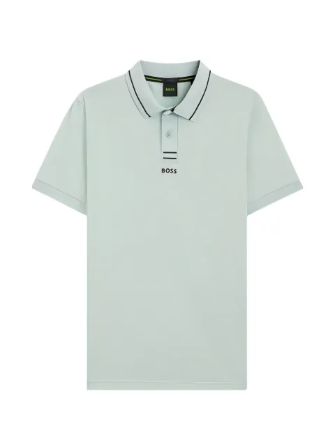 BOSS Paule striped-trim polo shirt Green 50554547