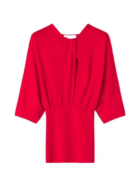 Lanvin draped three-quarter-sleeve sweater Red RWPO0053K107E26