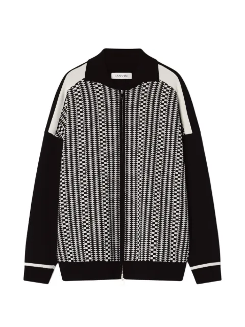 Lanvin zip-fastening patterned cardigan Black RMJA0056K109E26