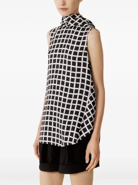 Lanvin check-pattern sleeveless top Black RWTO00686358E260010
