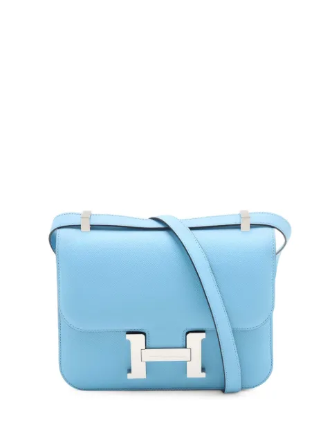 Hermès Pre-Owned 2022 Epsom Constance Miroir 24 crossbody bag Blue ZHH7YC59IIENJ5EL