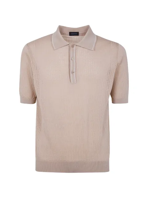 Tagliatore buttoned knitted polo shirt Neutrals HILLPEPWE2609