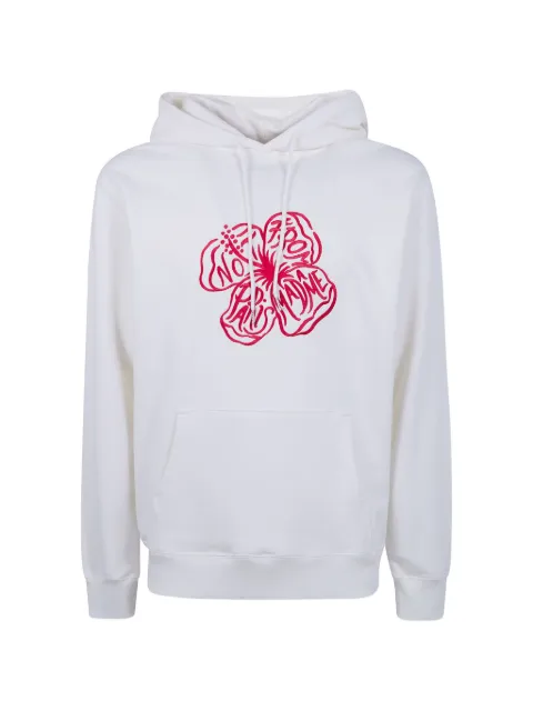 Drôle De Monsieur floral print hoodie White JHO195CO127