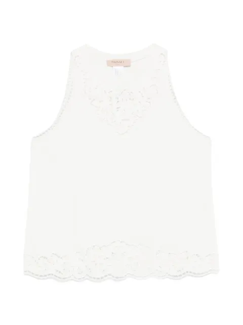 TWINSET top with inlaid embroidery White 261TP2441