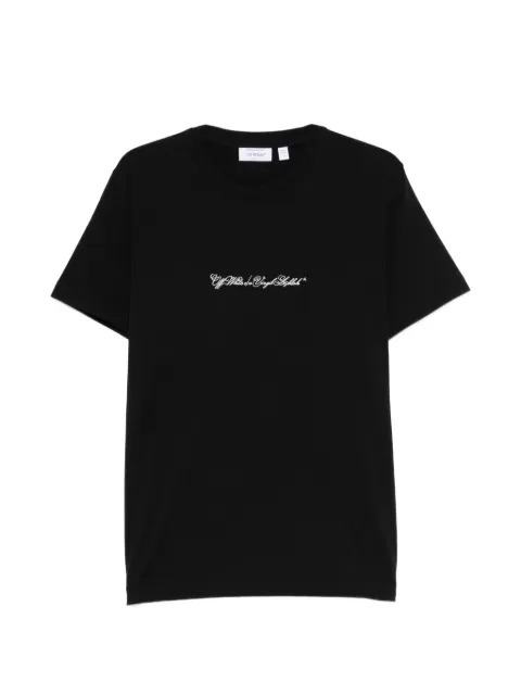 Off-White Script Arrow embroidered T-shirt Black OMAA027S26JER0020001