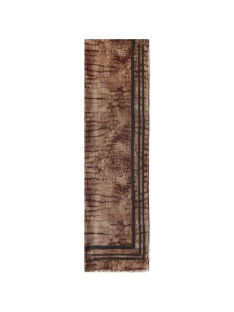 Elisabetta Franchi logo striped scarf Brown FO20L61E2