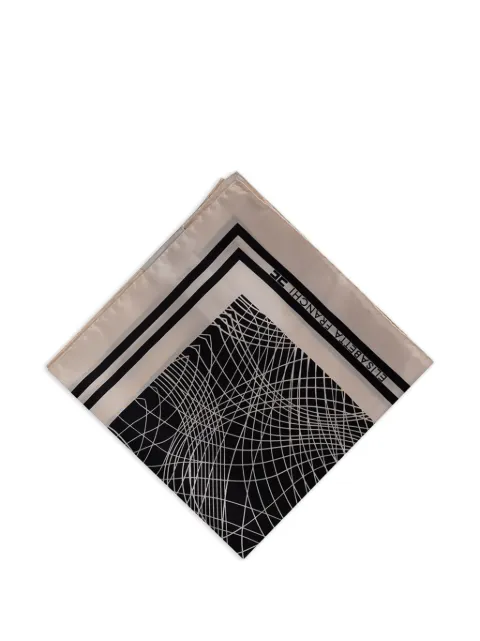 Elisabetta Franchi silk foulard scarf with abstract print Black FO17F62E2