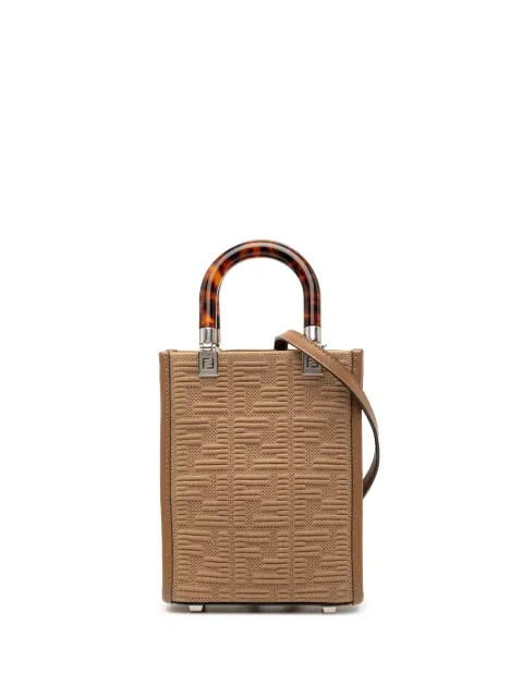 Fendi Pre-Owned 2010-2025 Mini Zucca Embossed Technical Fabric Sunshine Shopper Tote satchel Brown 2UYAXVL7QPGXVB7R