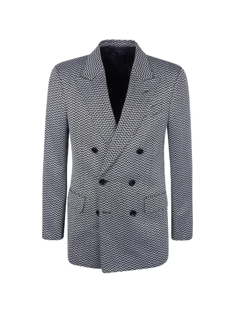 TOM FORD herringbone double-breasted jacket Black JLNP02S0272