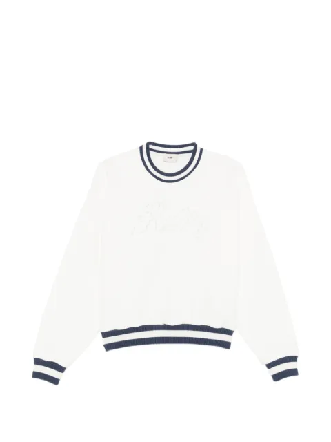 Autry pearl-embellished stripe sweatshirt White SWPW039W