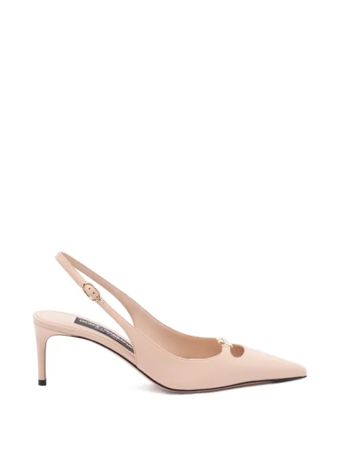 Dolce & Gabbana silk-effect nappa leather slingbacks Neutrals CG0796A1953
