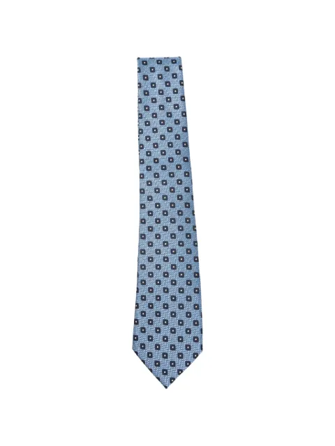 Zegna square-print tie Blue Z3C82TA31PB