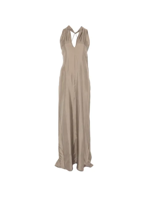 Alysi V-neck twisted maxi dress Neutrals 116332P6219