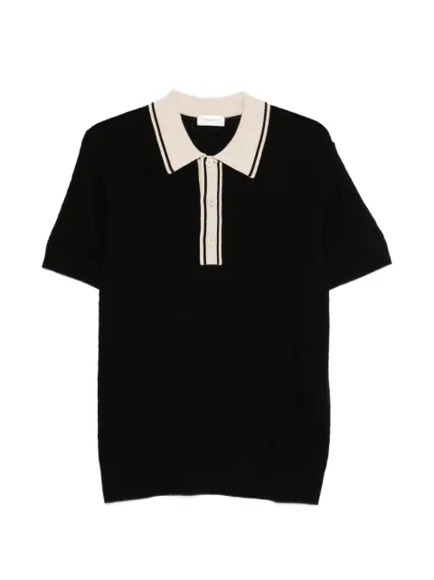 Paolo Pecora striped-collar knitted polo shirt Black A020F6009000
