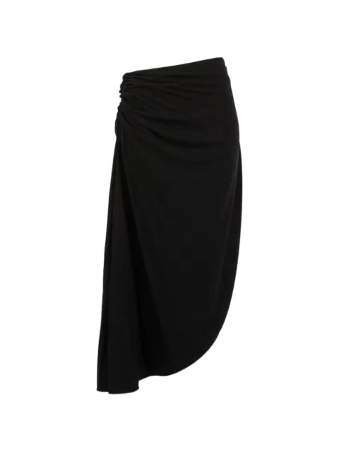 TWINSET gathered slit midi skirt Black 261TE204