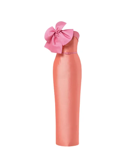 Rami Al Ali bow strapless maxi dress Orange RAASS238002