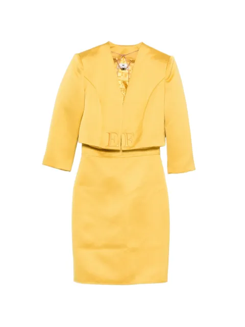 Elisabetta Franchi padded-shoulder mini dress Yellow TB00161E2