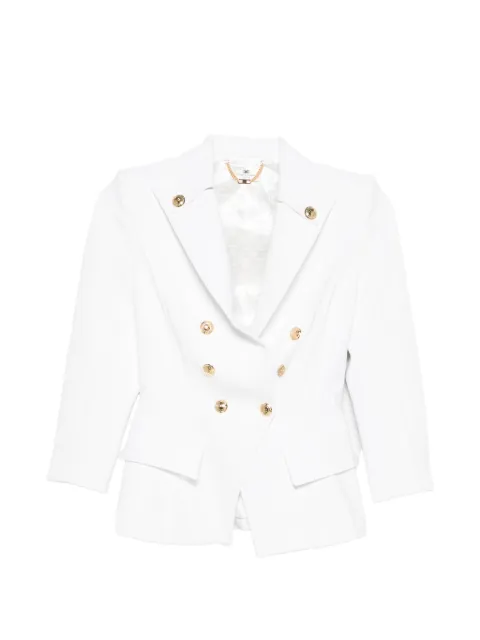 Elisabetta Franchi jacket in double layer stretch crêpe fabric with raw-edge trims White GI21861E2