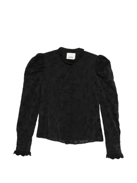 ISABEL MARANT Zorica embroidered silk and cotton blouse Black HT0837FAD1J03I