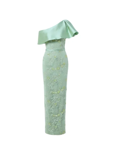 Rami Al Ali floral beaded off-shoulder maxi dress Green RAASS238028