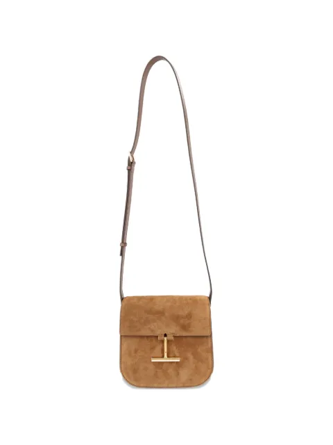 TOM FORD suede logo-detail shoulder bag Brown L1018LCL068GEDA