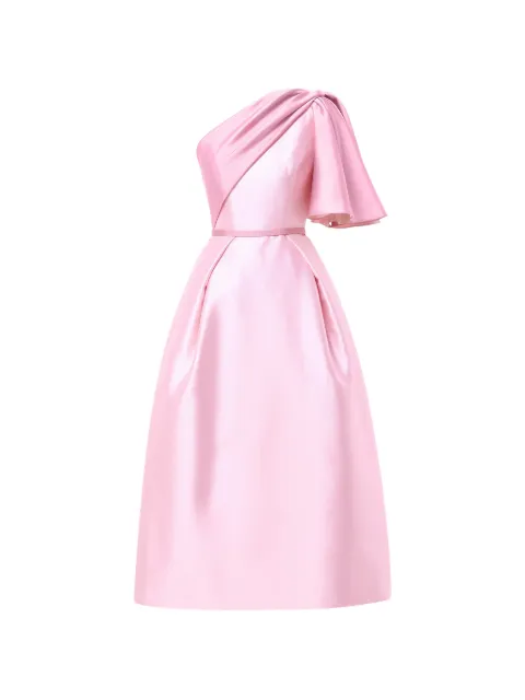 Rami Al Ali draped asymmetrical-top pleated midi dress Pink RAASS238022