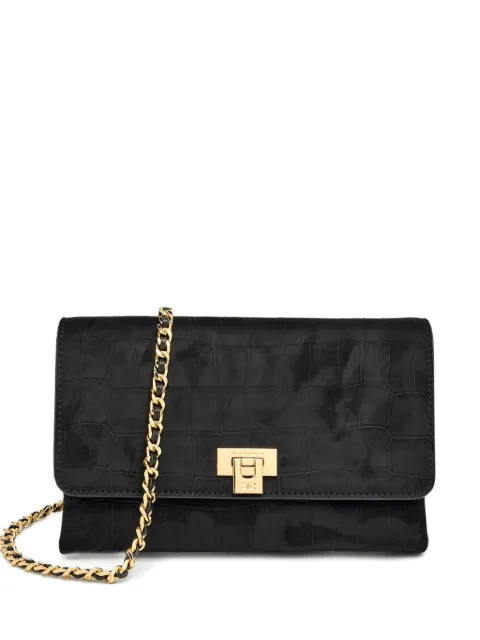 Elisabetta Franchi embossed chain clutch bag Black BS64A61E2