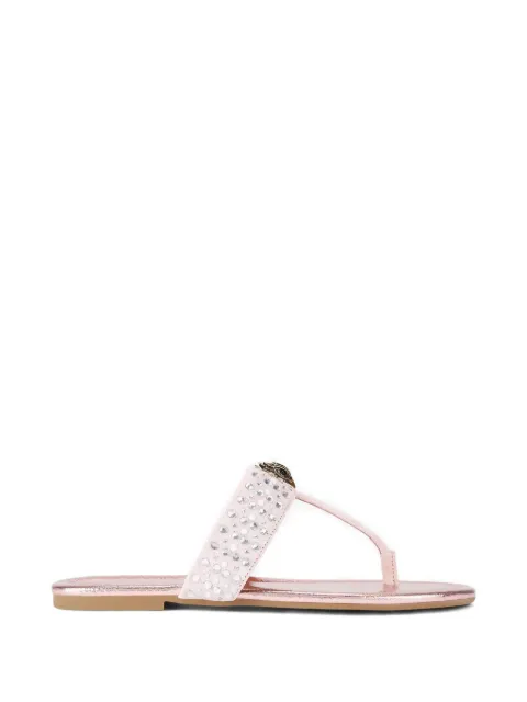 Kurt Geiger London Kensington crystal eagle flat sandals Pink 5385253209