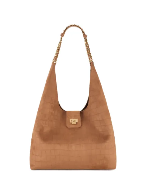 Elisabetta Franchi embossed chain shoulder bag Neutrals BS01A61E2