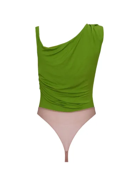 Elisabetta Franchi asymmetric-sleeve body Green BO01361E2