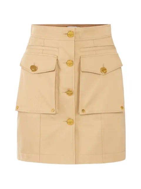 Elisabetta Franchi cotton gabardine miniskirt with cargo pockets Neutrals GO16961E2