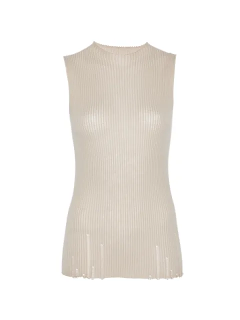 Uma Wang ribbed sleeveless top Neutrals UK7112