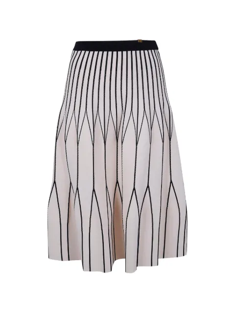 Elisabetta Franchi two-colour knit skirt Neutrals GK31S62E2