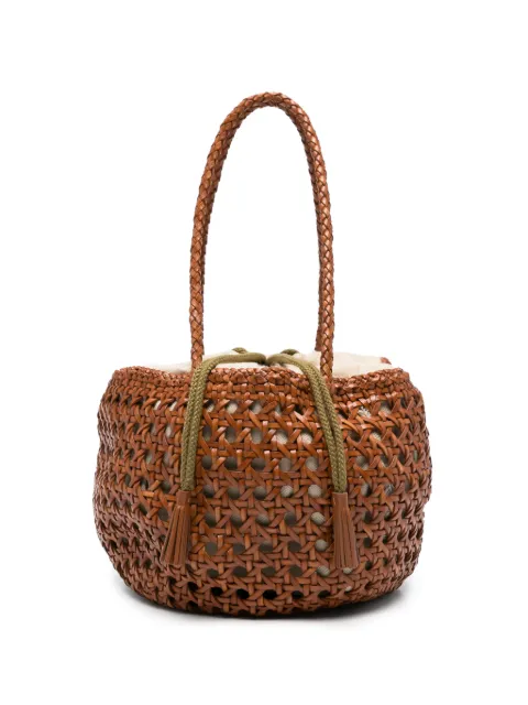 DRAGON DIFFUSION small Juventus braided bucket bag Brown 8970