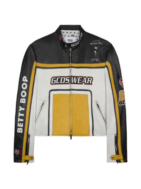 GCDS x Betty Boop leather biker jacket Black C1MWBA380L151