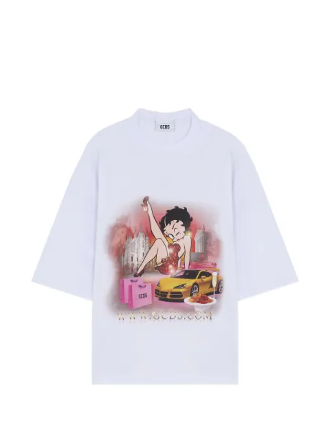 GCDS betty boop laser-cut T-shirt White C1MWBC373J079