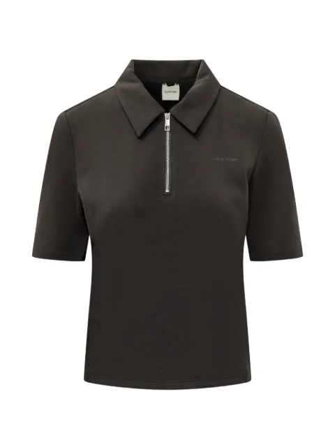 Calvin Klein short-sleeve half-zip polo shirt Black LV044F205GUB1