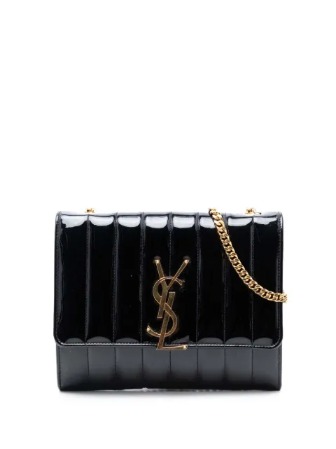 Saint Laurent Pre-Owned 2018 Medium Patent Vicky crossbody bag Black T02S4EW1CCG4Z7K1