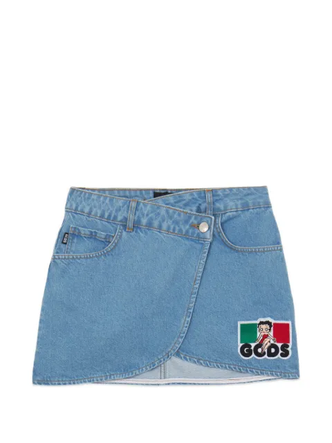GCDS Betty Boop mini skirt Blue C1WWBM370D140