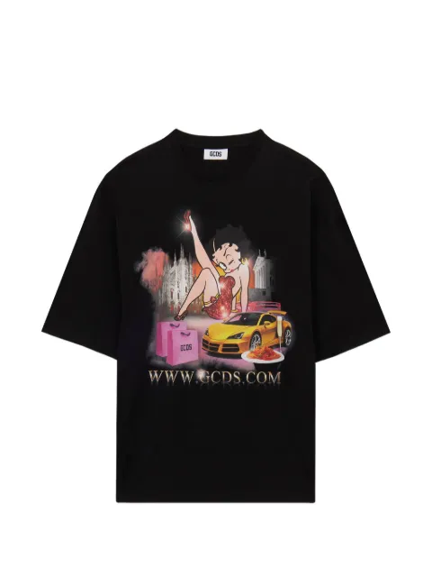 GCDS x Betty Boop cotton T-shirt Black C1MWBC373J079