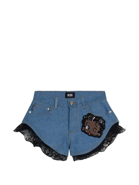 GCDS Betty Boop denim shorts Blue C1WWBL371D140