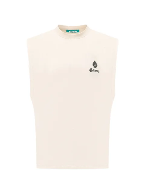 BARROW graphic sleeveless T-shirt Neutrals S6BWUATH023