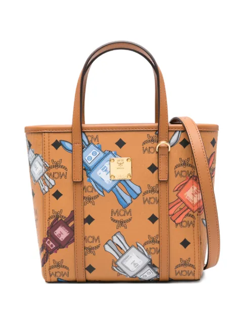 MCM mini Toni robot-motif tote bag Brown MWPGSMT07CO001